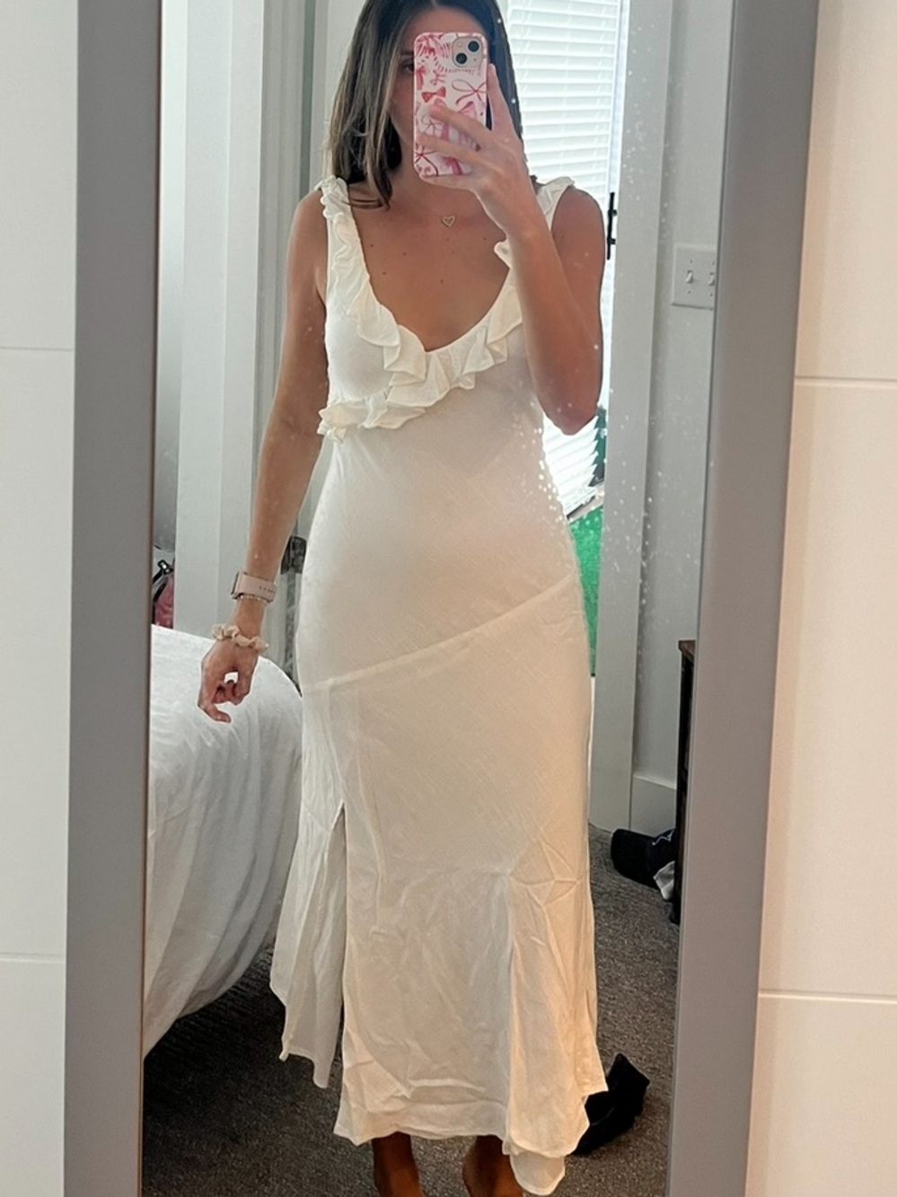 White Ruffled Dress